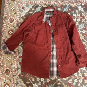 L.L. Bean Red Lightweight Shirt Jacket